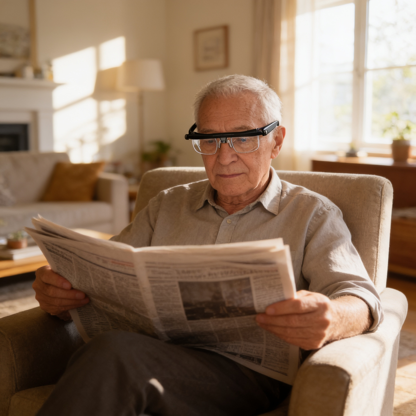 Adjustable focus glasses in use - lifestyle