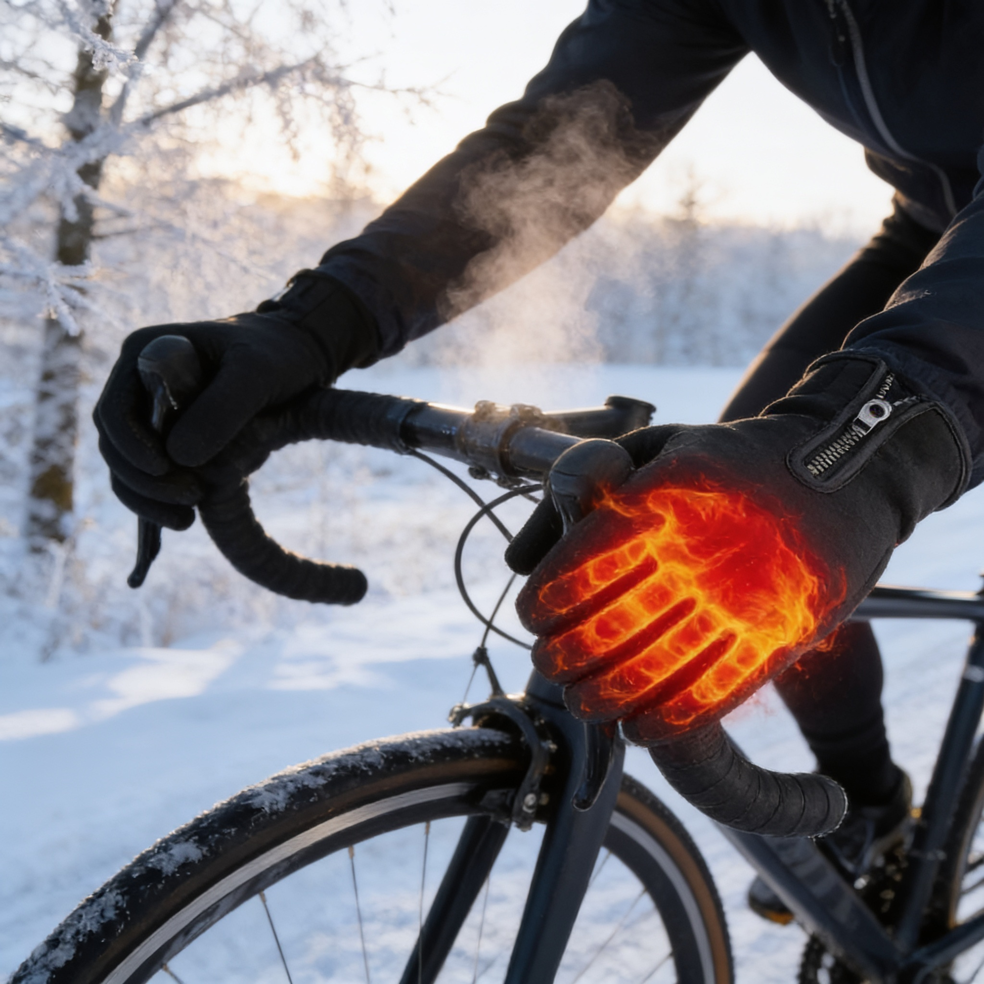 Thermal cycling gloves in use - lifestyle