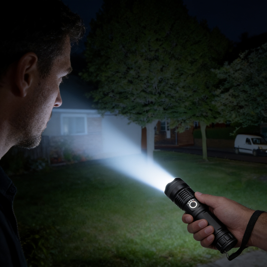 90000 lumens flashlight in use - lifestyle