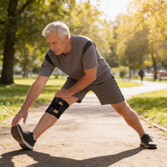 Sciatic nerve brace in use - lifestyle