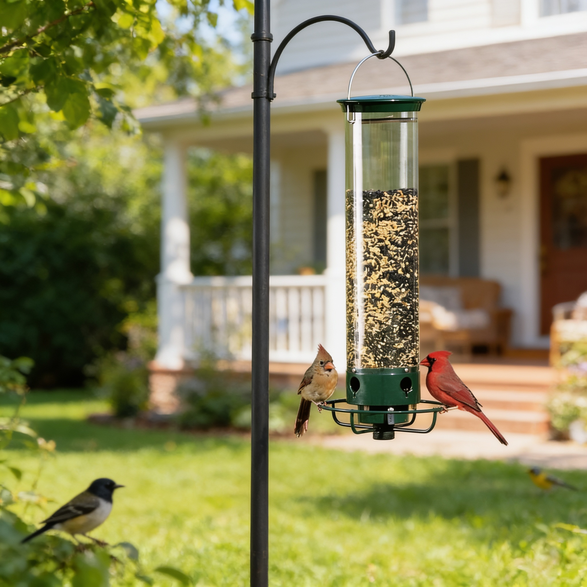 Squirrel-proof feeder in use - lifestyle