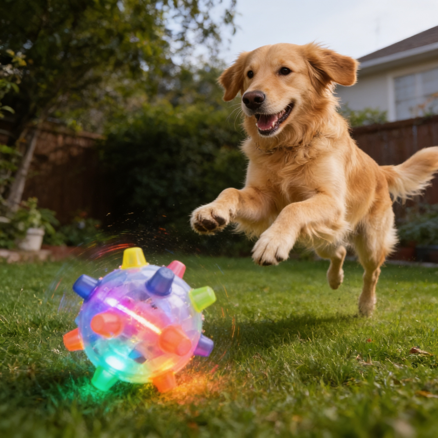 LED dog ball in use - lifestyle