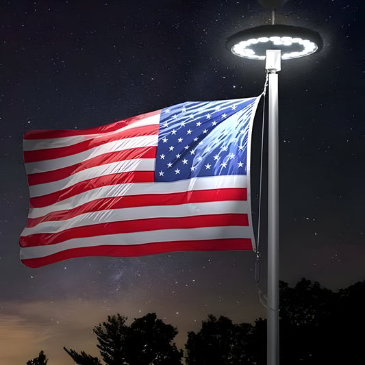 Solar Powered Flagpole Light – LED All-Night Flag Illumination